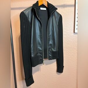 Bailey 44 faux leather/sweater jacket